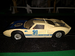 Slotcars66 Ford GT 1/40th scale Jouef slot car tempo printed white #91 